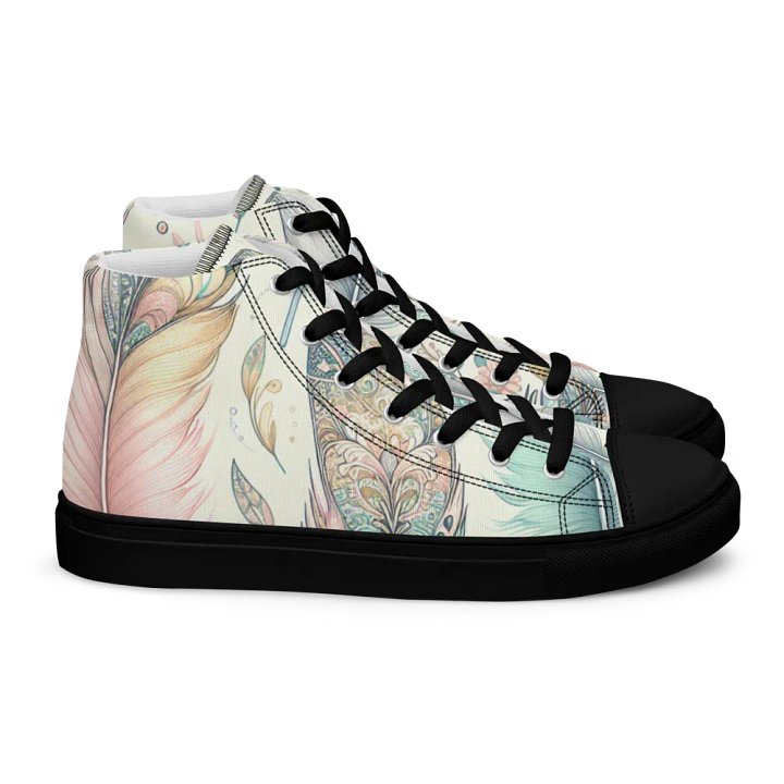 Whimsical Feathers High Top Canvas Shoes product image (2)