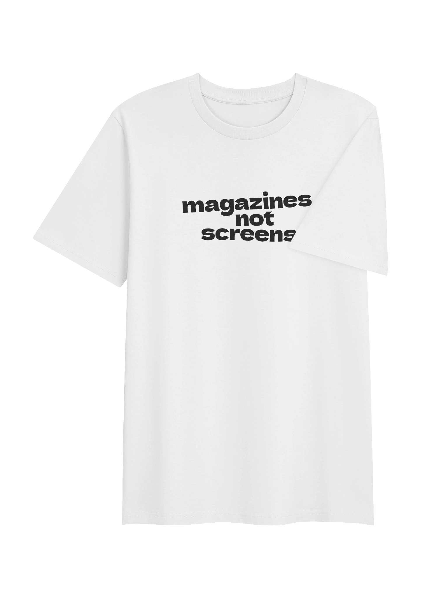 Magazines Not Screens white regular tee product image (3)