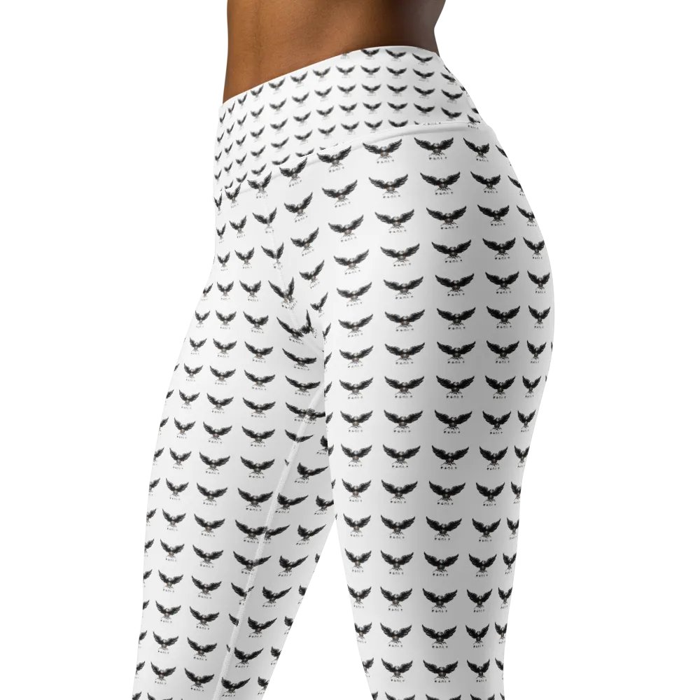 Eagle Women's White Yoga Leggings - All-Over Eagle Design with Inside Pocket product image (4)