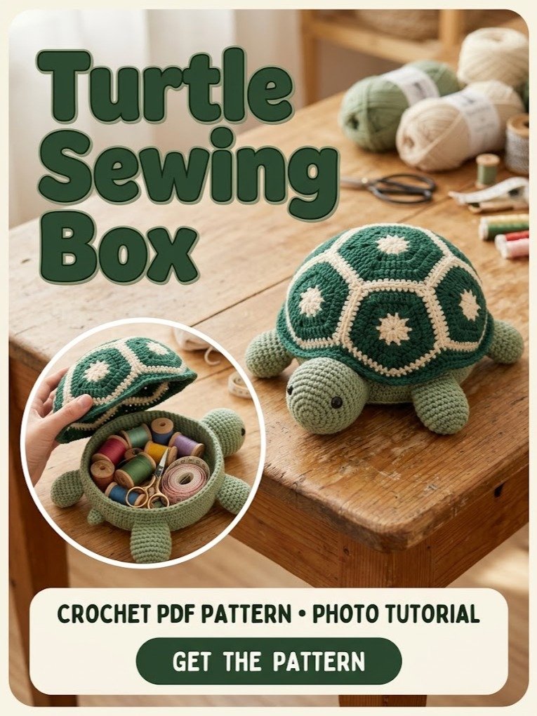 🐢 Crochet Turtle Sewing Organizer Pattern PDF product image (3)