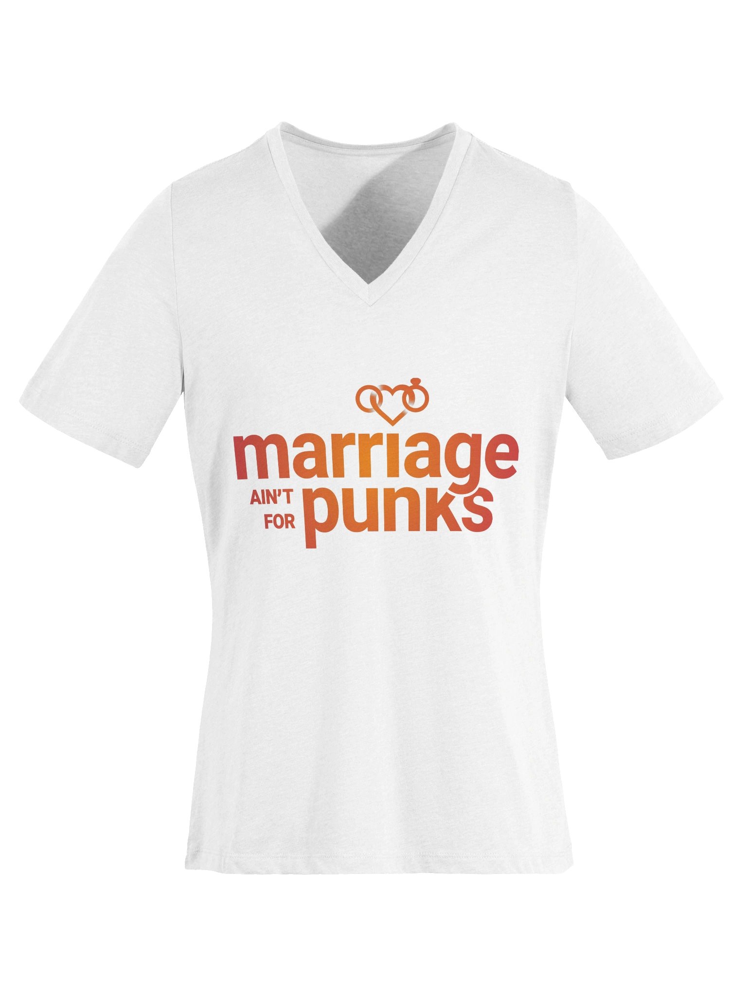 White Marriage Ain't For Punks Relaxed V-neck T-Shirt product image (6)