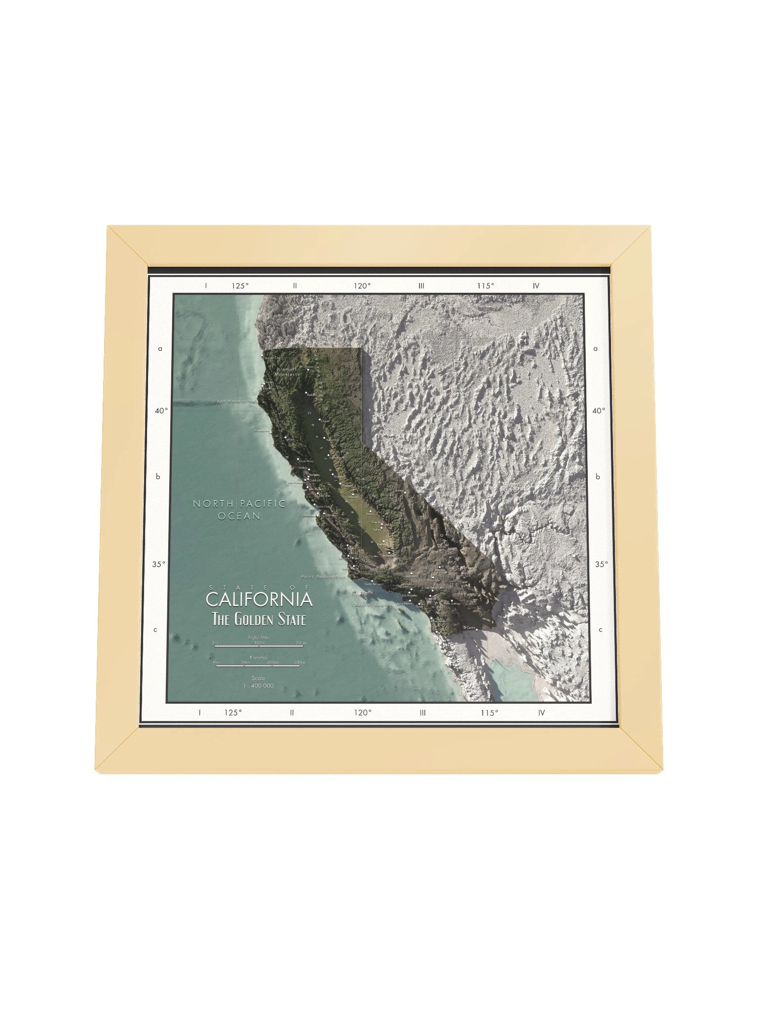 California - Framed High Resolution Map product image (4)