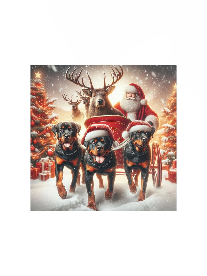 Santa's Rottweiler Sleigh Ride Poster product image (4)