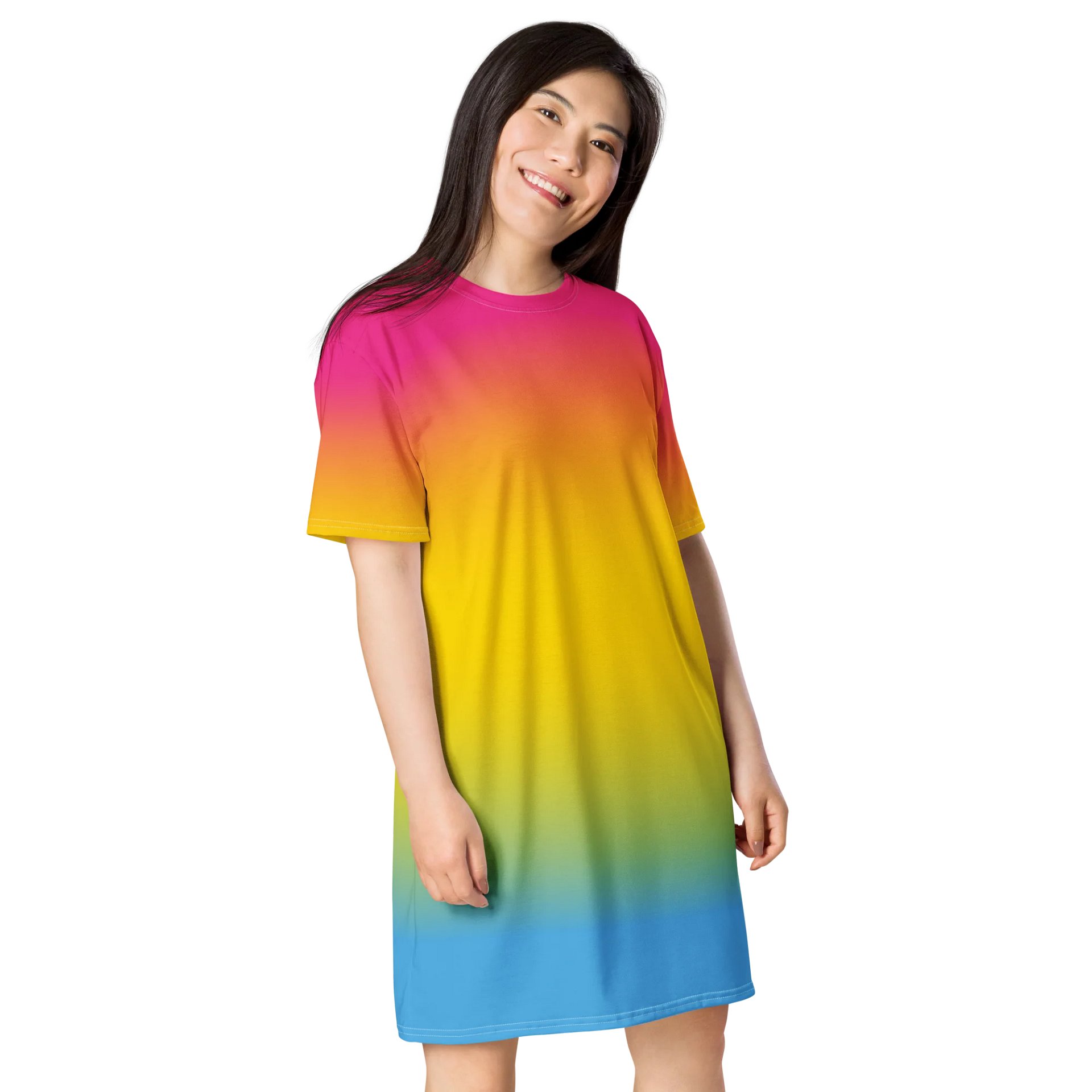 Pansexual Pride Gradient T-shirt Dress product image (4)