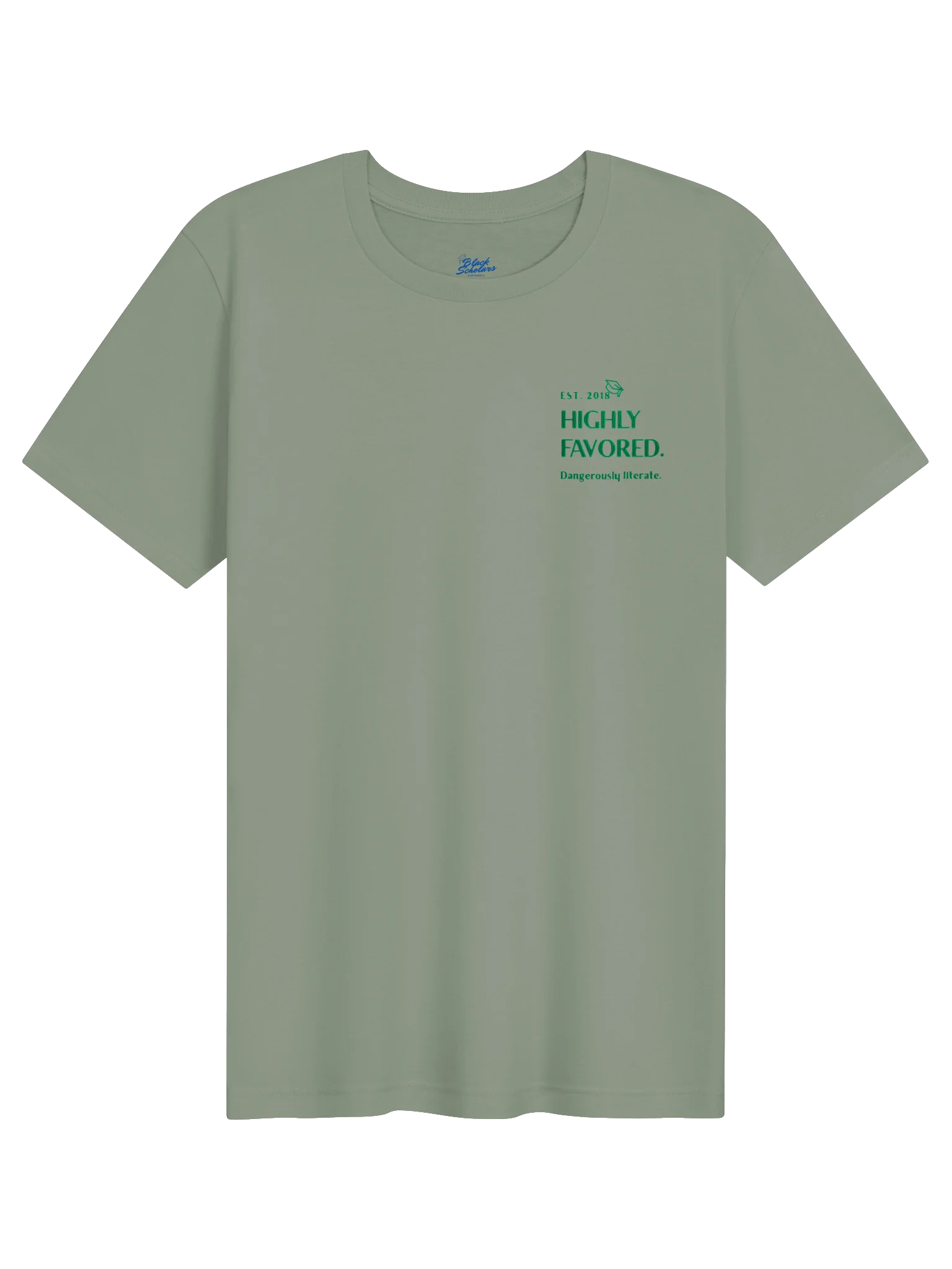 Highly Favored. Dangerously literate. Green tee. product image (1)