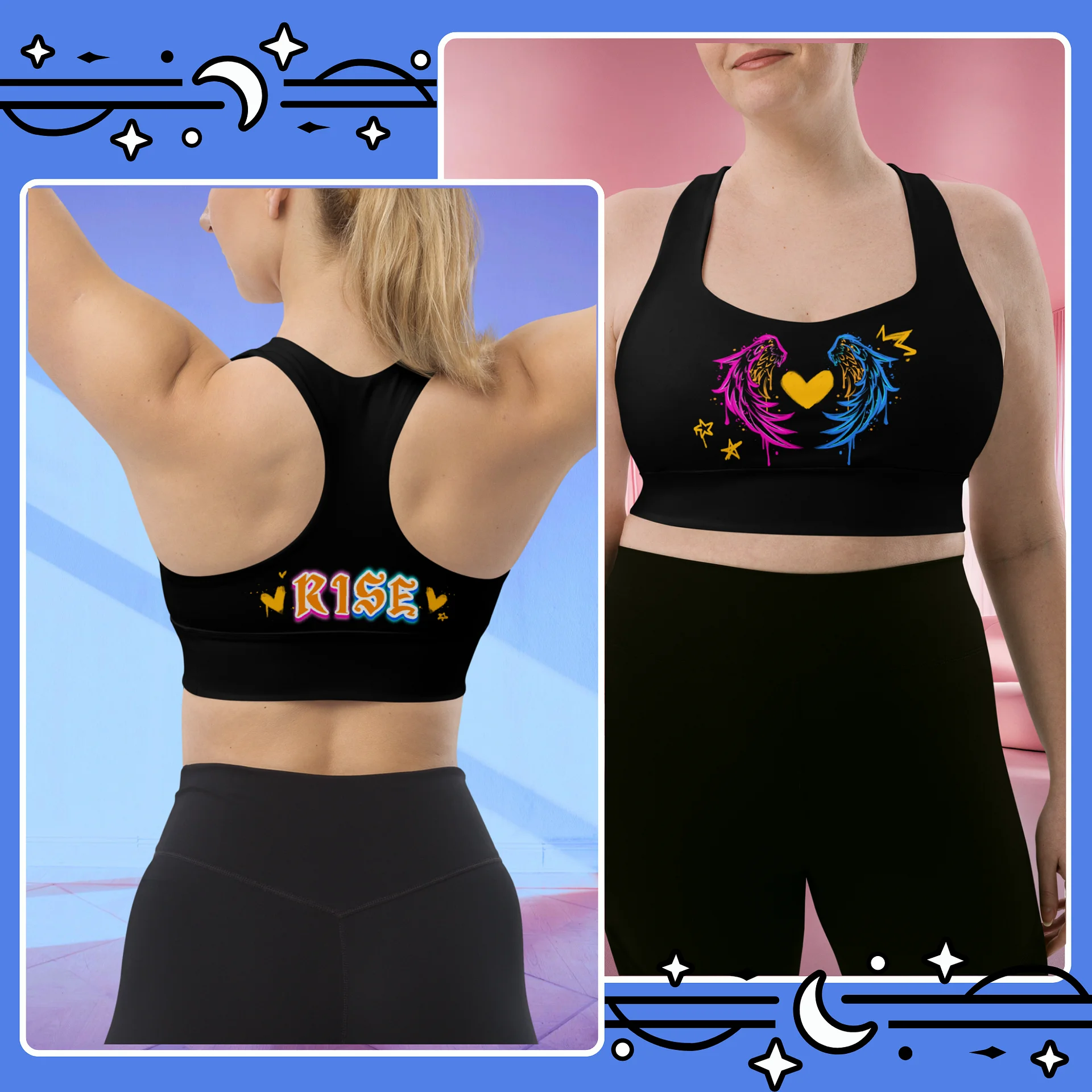 RISE Collection: Subtle Pansexual Pride Phoenix Mild Compression Sports Bra product image (2)