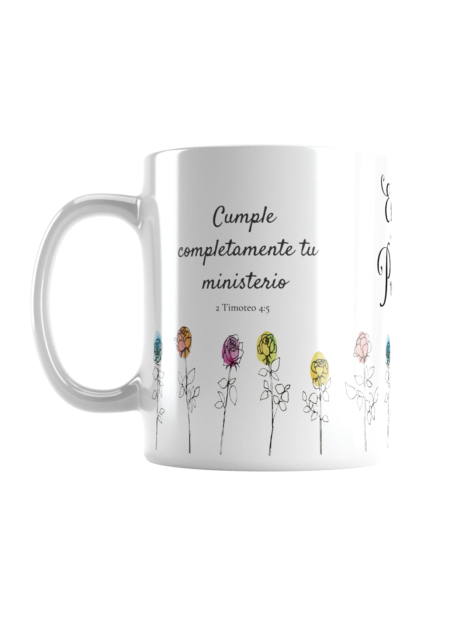 Taza Escuela del Servicio de Precursor 2026 – 2 Timoteo 4:5 Floral Inspiradora product image (2)