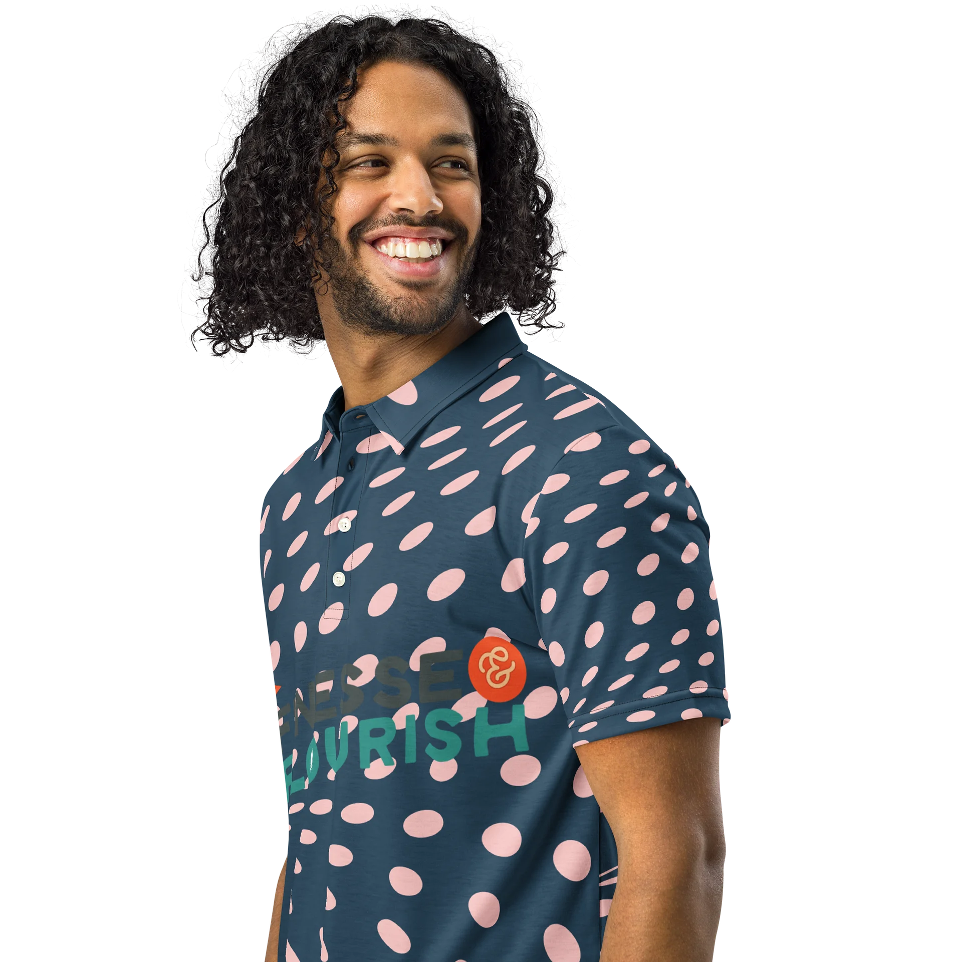 F&F Spot Slim Fit Polo Shirt (NVY) product image (2)