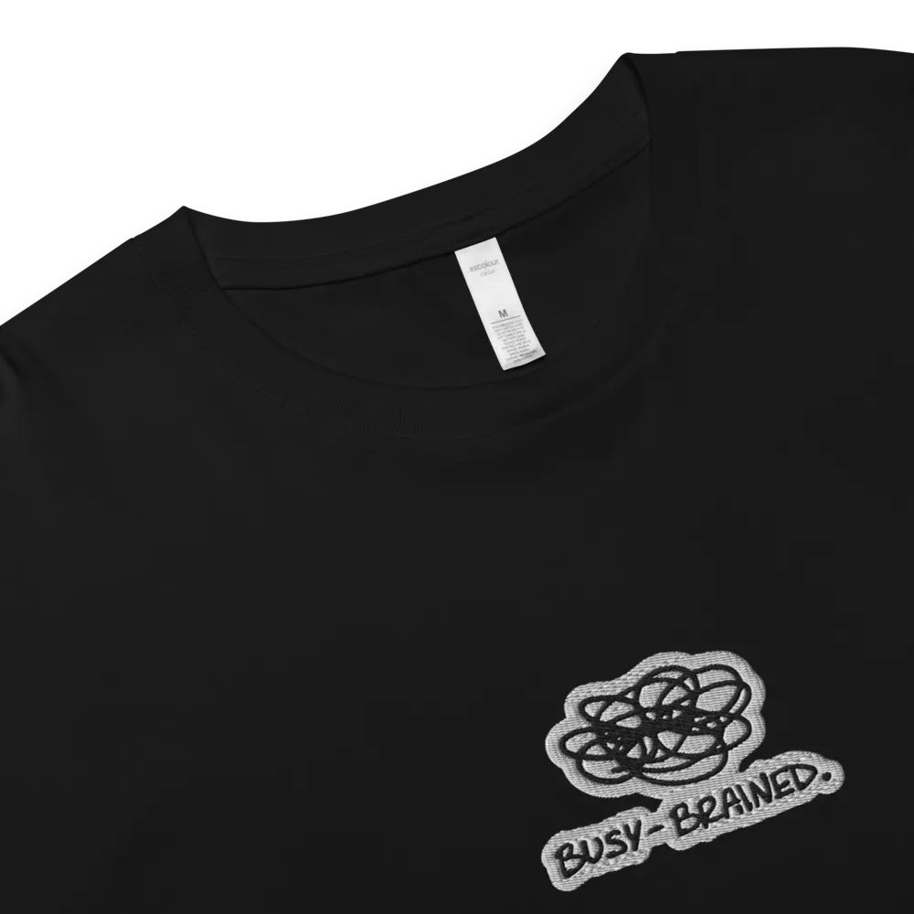 BUSY-BRAINED (bubble design) embroidered cotton crop top product image (2)