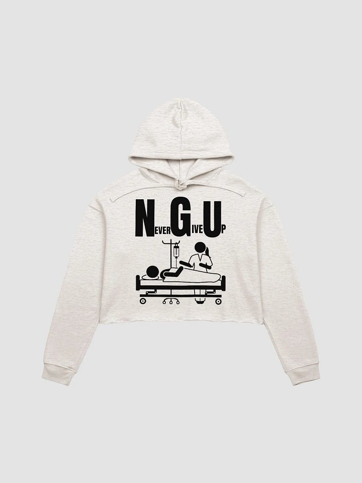 Never give up Bella+Canvas Fleece Crop Hoodie product image (3)