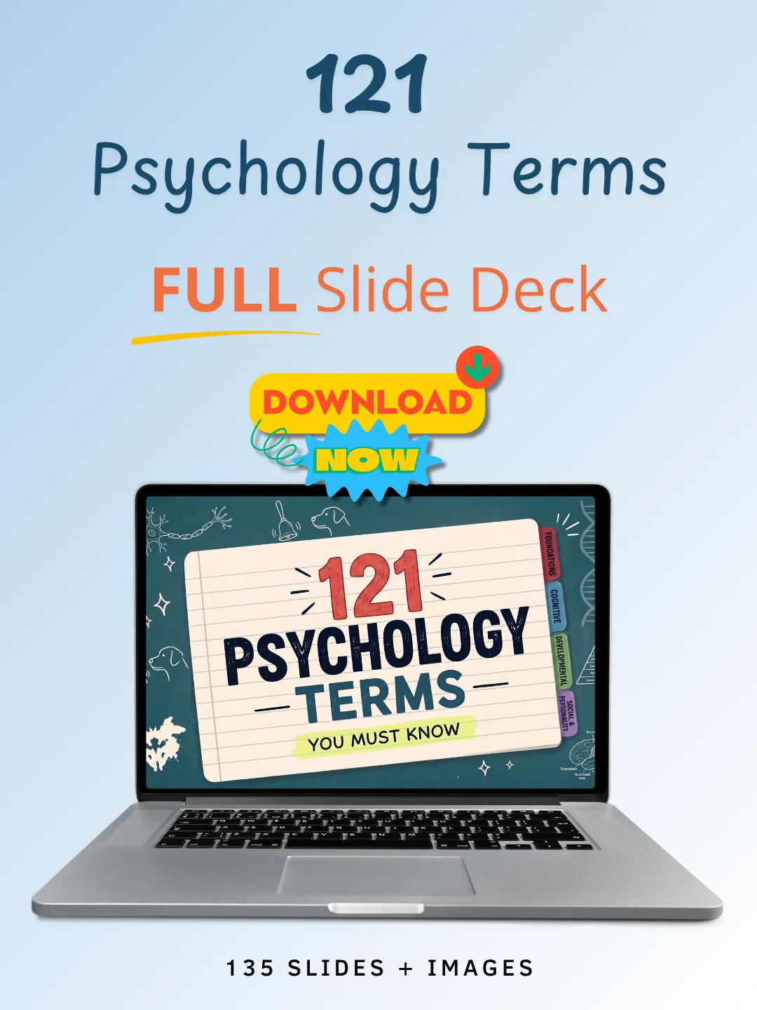 121 Psychology Terms You Must Know | Editable Teaching PowerPoint product image (4)