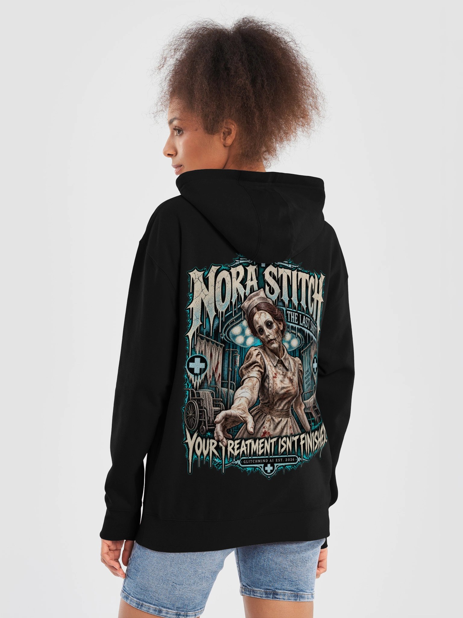 Nora Stitch “The Last Shift” Back Print Hoodie product image (6)