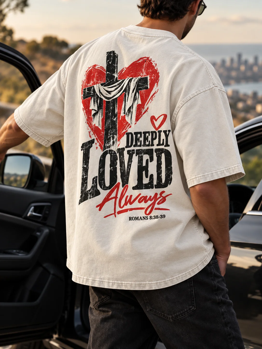Deeply Loved Always PNG | Christian Cross Design | Romans 8:38-39 product image (8)