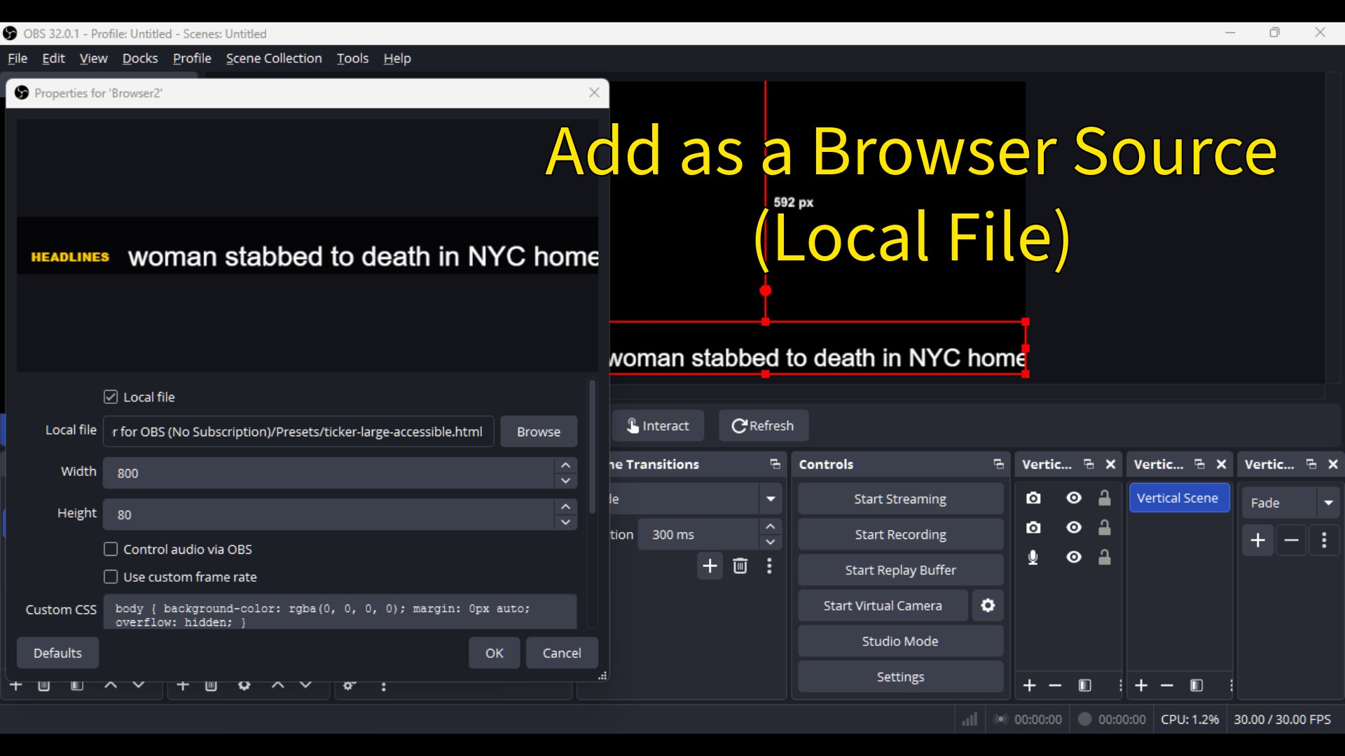 Live News Ticker for OBS (No Subscription) product image (2)