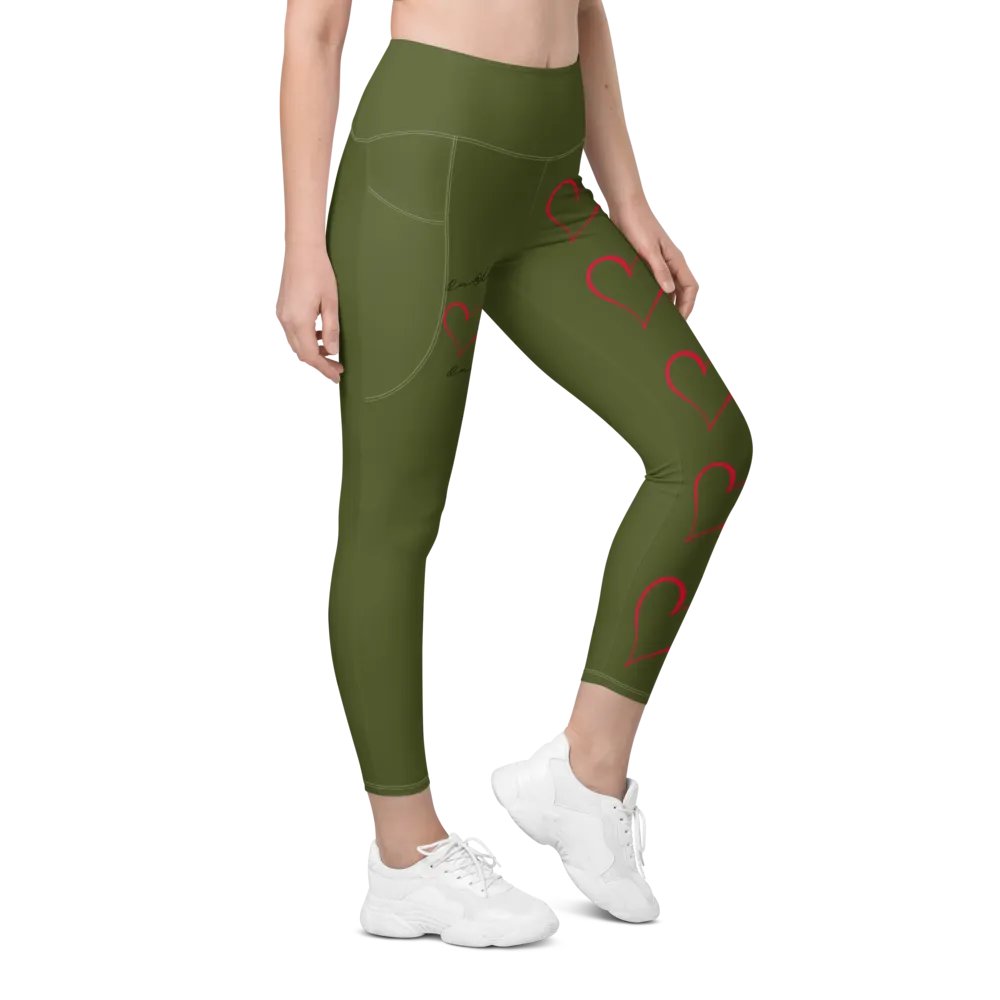 "Qu@lity He@rt" Leggings (Military Green) product image (2)