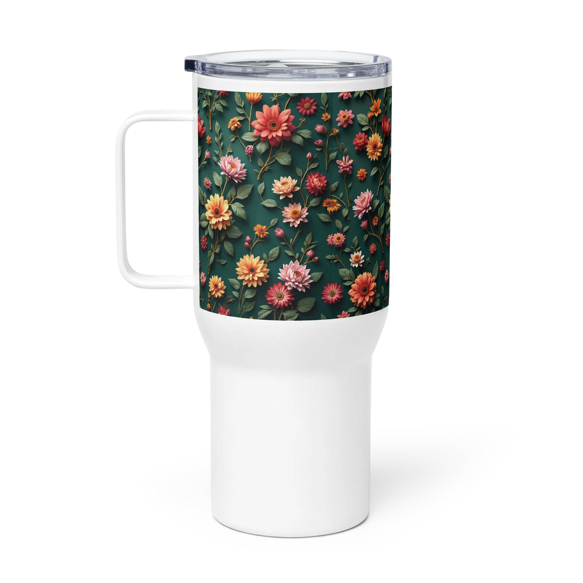 Vintage Floral Travel Tumbler with Handle product image (1)
