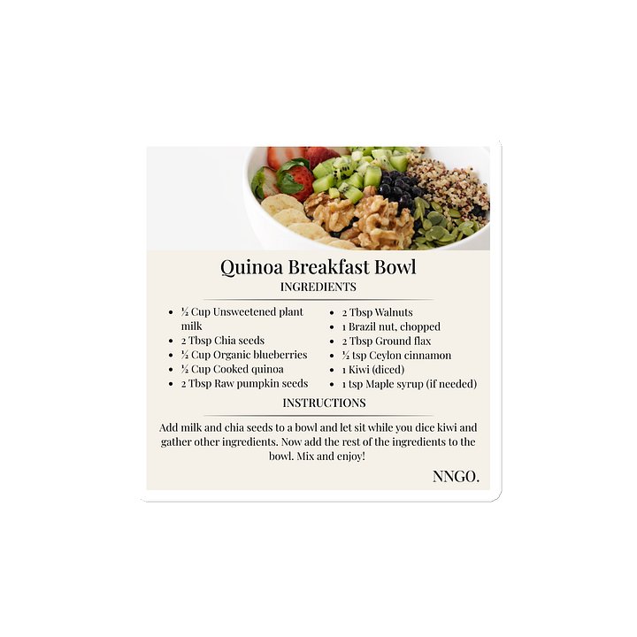 Quinoa Breakfast Bowl Recipe Magnet product image (1)