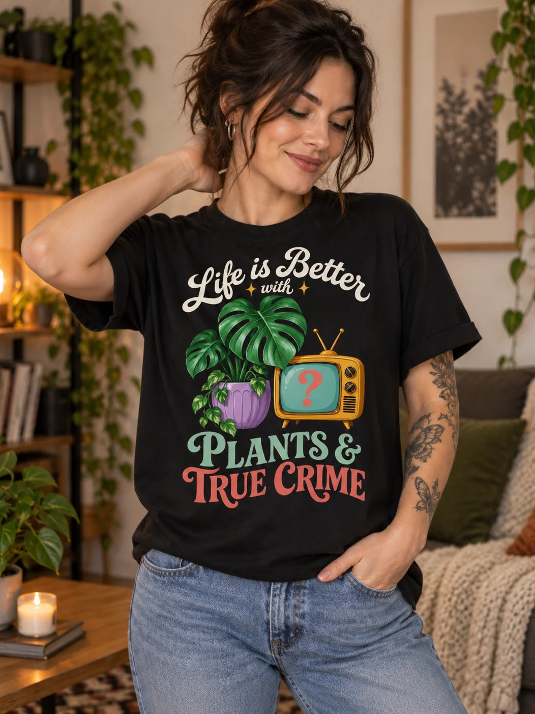 Life Is Better With Plants & True Crime T-Shirt product image (2)