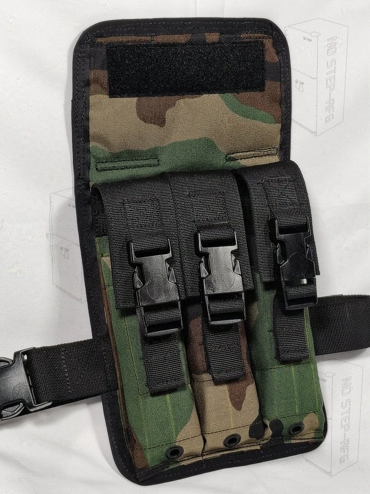 'Ready to ship' Gen-1 Drop leg MP5 Pouch, Woodland/black product image (1)