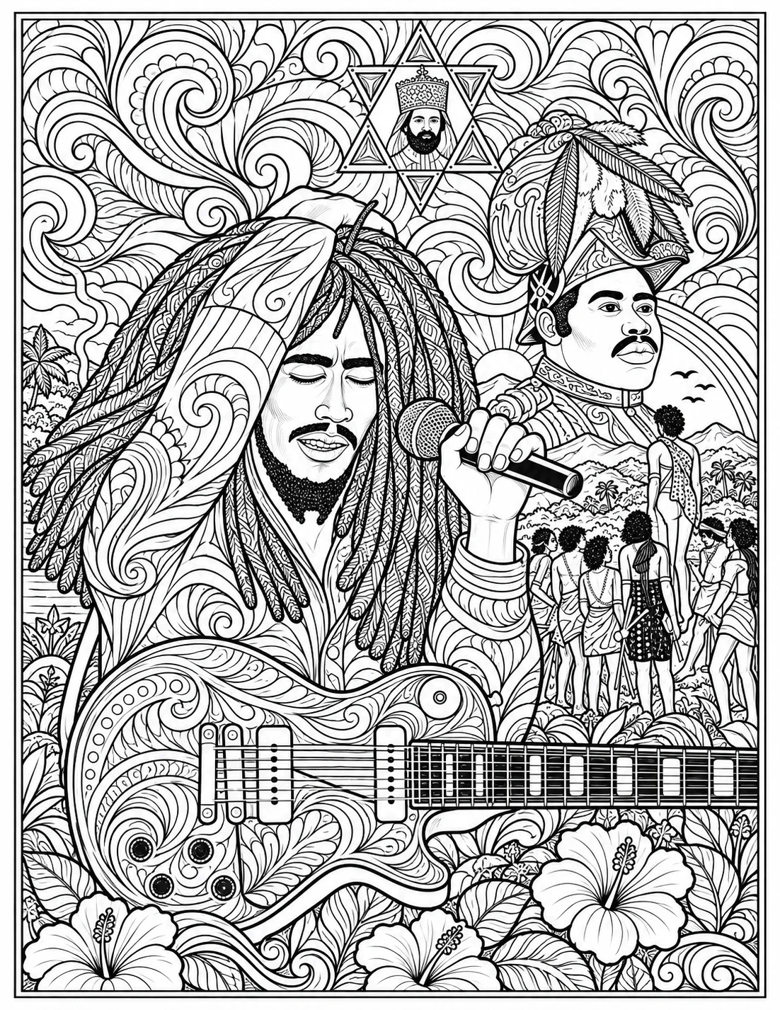 Jahmark Ornate Marley Adult Coloring Page product image (1)