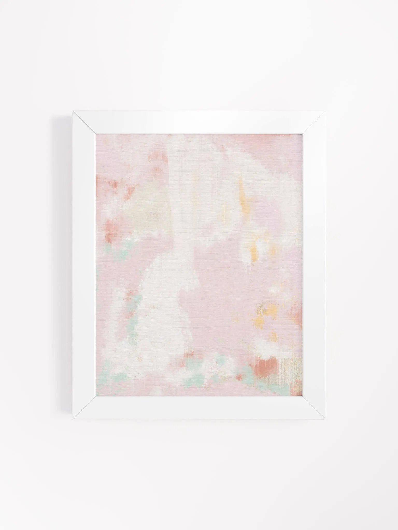 Abstract Print Pink and White Painting Blush Pink Wall Art Print product image (54)