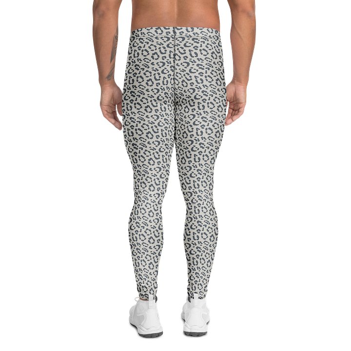 Comfortable Men's Leggings Bold Gray Leopard Print product image (2)