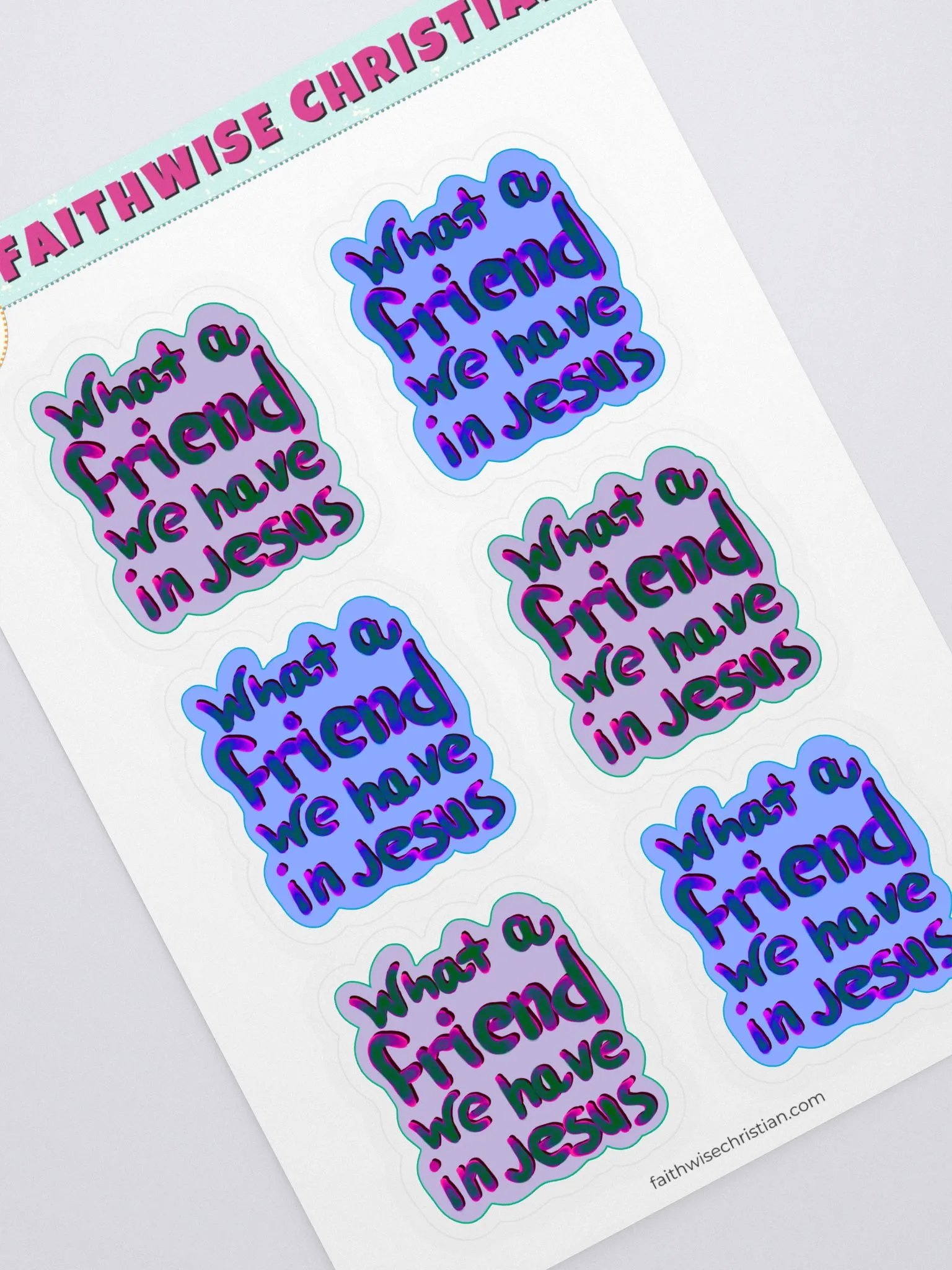 Purple & Blue- What A Friend We Have In Jesus Sticker Sheet product image (1)