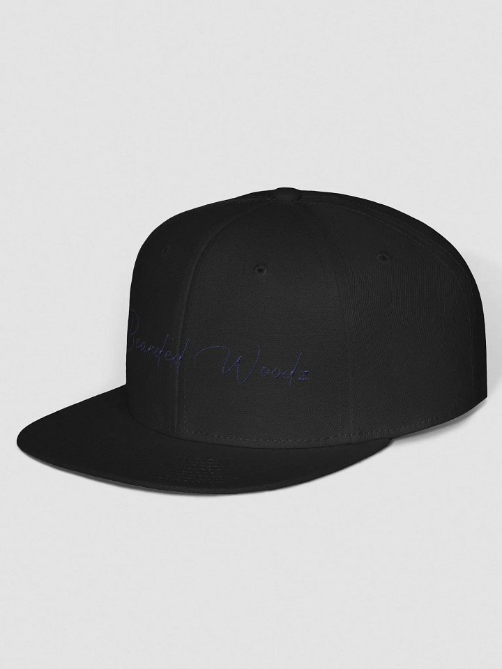 Bearded Woodz Signature Snapback Cap (Navy Embroidery) product image (2)