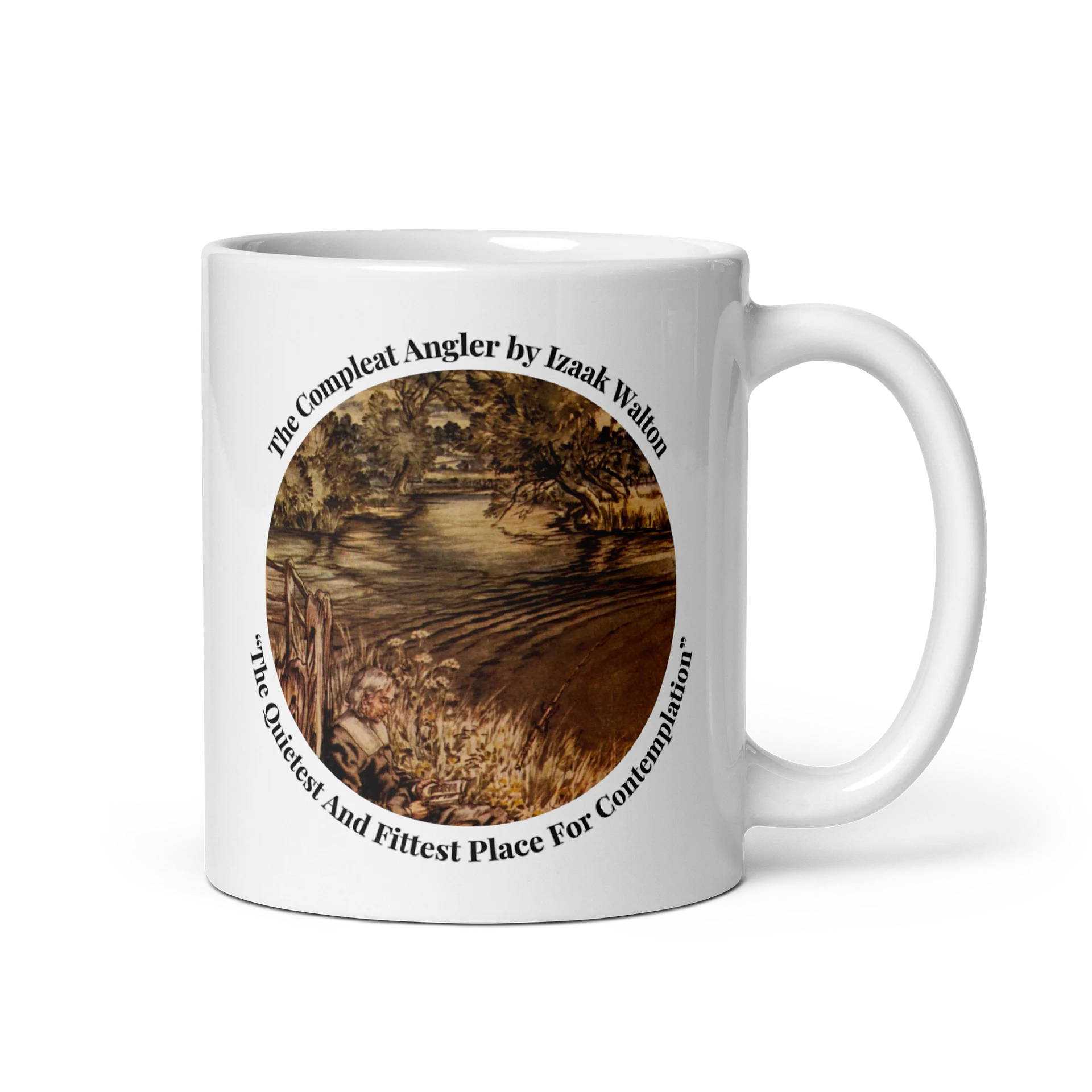 Izaak Walton’s "The Compleat Angler" Quietest and Fittest Place Vintage T-Shirt – Arthur Rackham Mug product image (1)