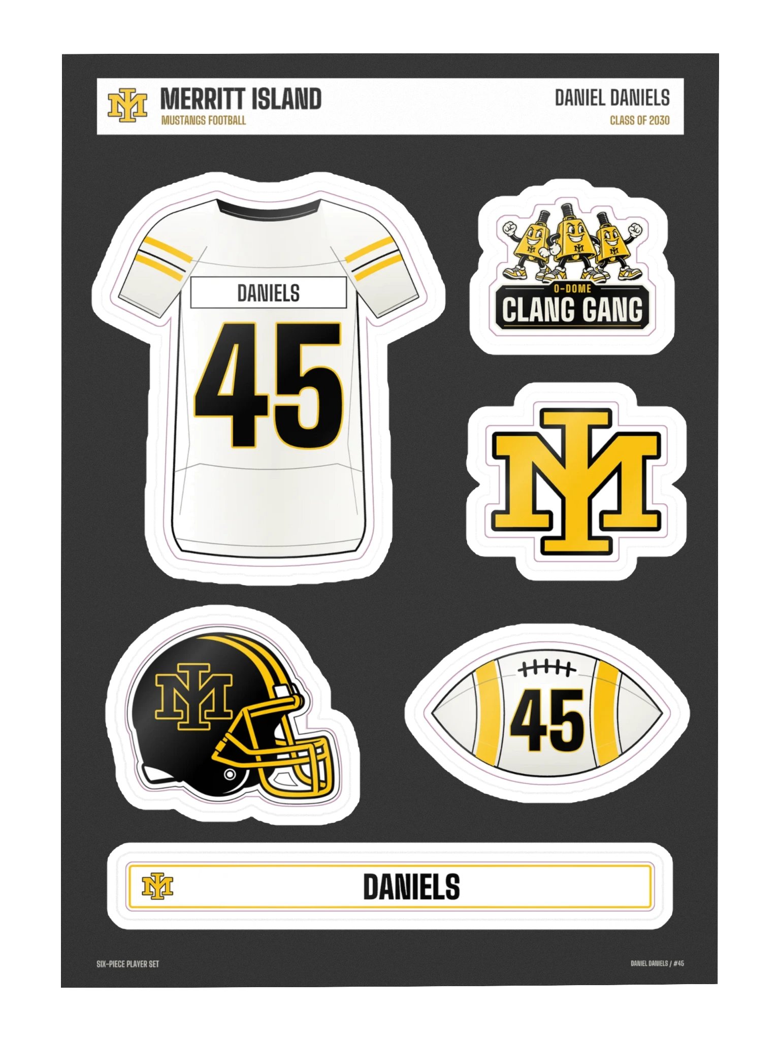 Daniel Daniels #45 — Mustangs Sticker Sheet product image (3)