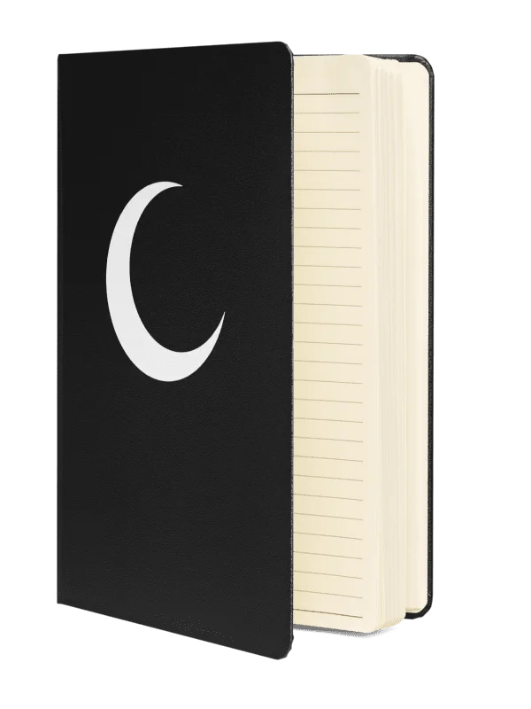 Crescent Moon Notebook – Clear White Print product image (2)