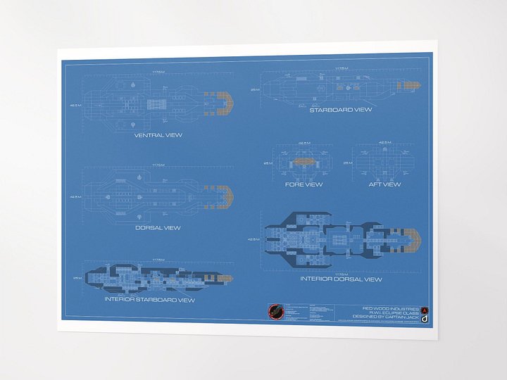RWI Eclipse Starship Blueprint Poster product image (2)