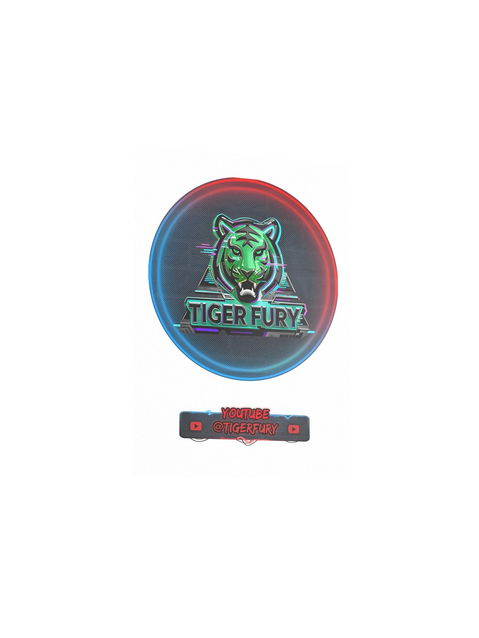 Tiger Fury Neon Glitch YouTube Poster product image (3)