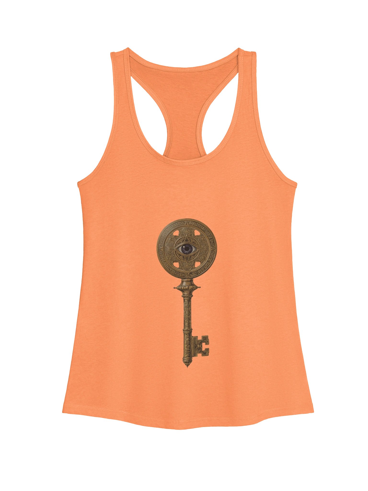 The Gatekeeper’s Key – Light Orange Sunrise Edition (Front & Back Print) | Women’s Racerback Tank product image (1)