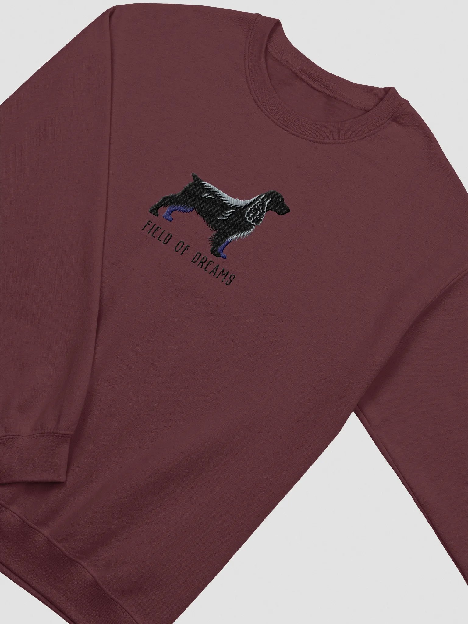 Field of Dreams Sweatshirt (Embroidered) of a Field Spaniel(Black) product image (6)