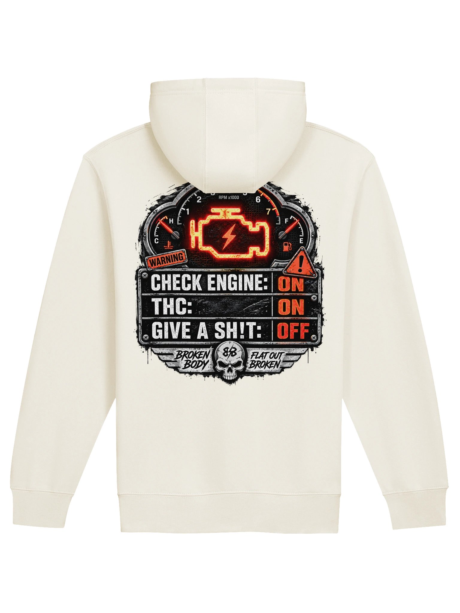FLAT OUT BROKEN™ — CHECK ENGINE — FULL ZIP HOODIE product image (13)