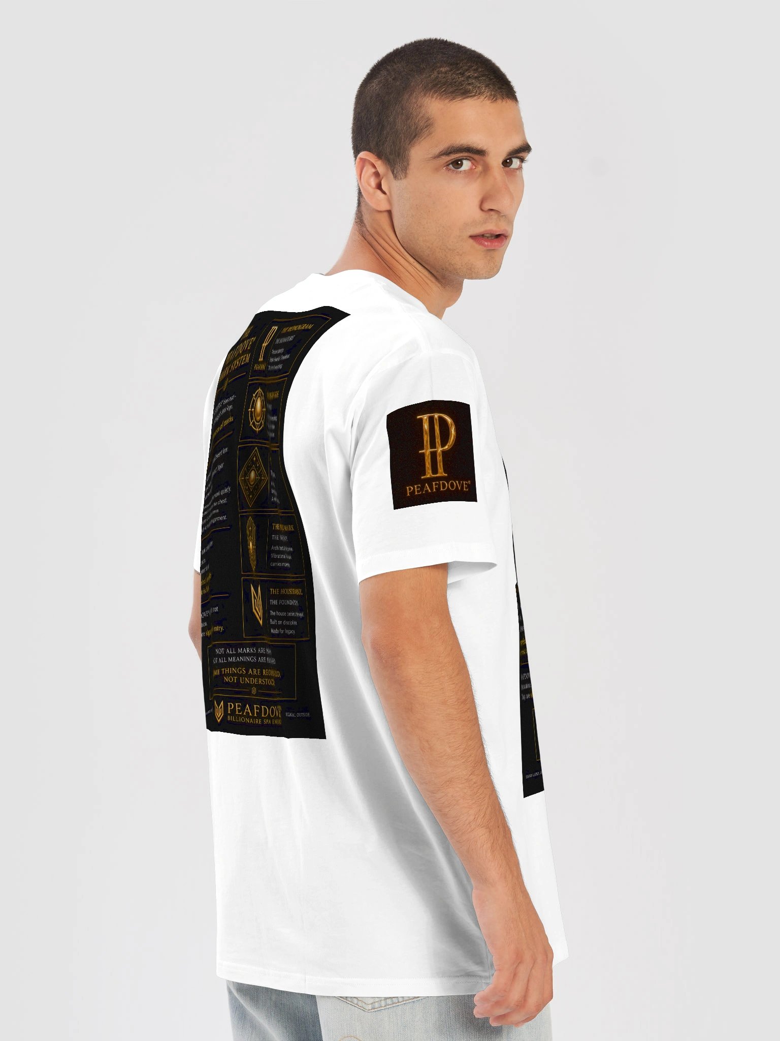 PEAFDOVE® MARK SYSTEM — White Back Print Shirt product image (7)