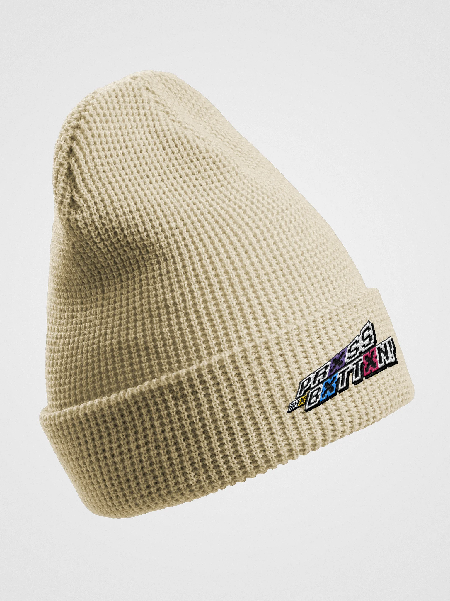 Prxss Thx Bxttxn! Logo Waffle Beanie product image (5)