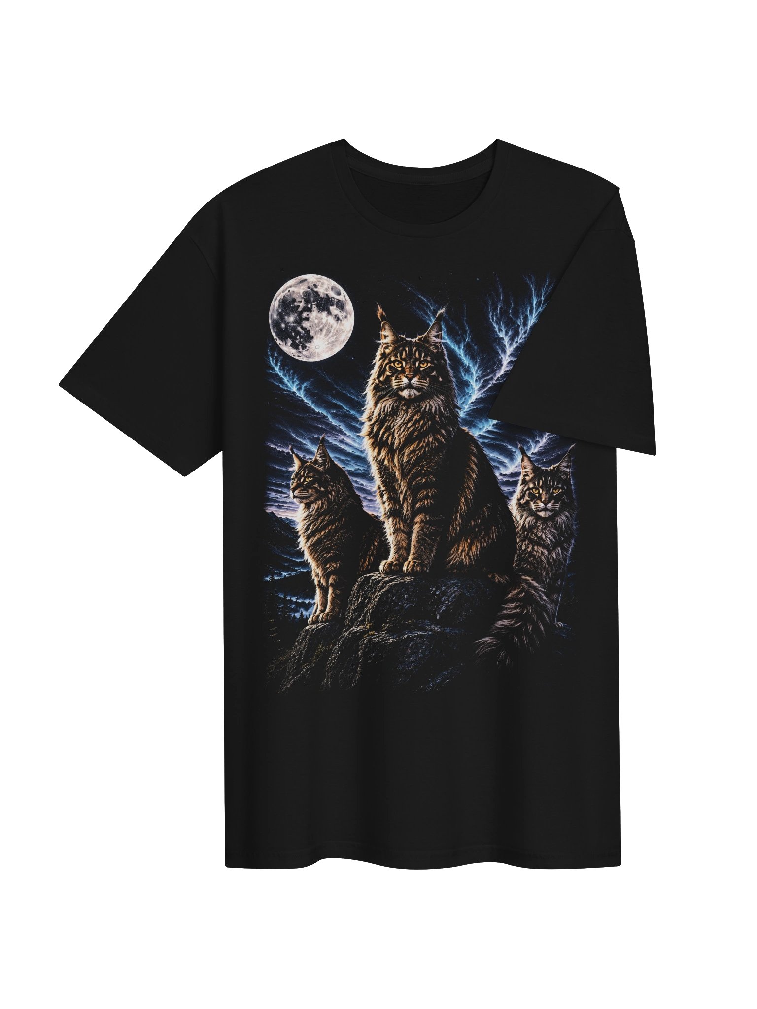Maine Coon Howling Moon Tshirt | Unexpected Legends Shirt product image (3)
