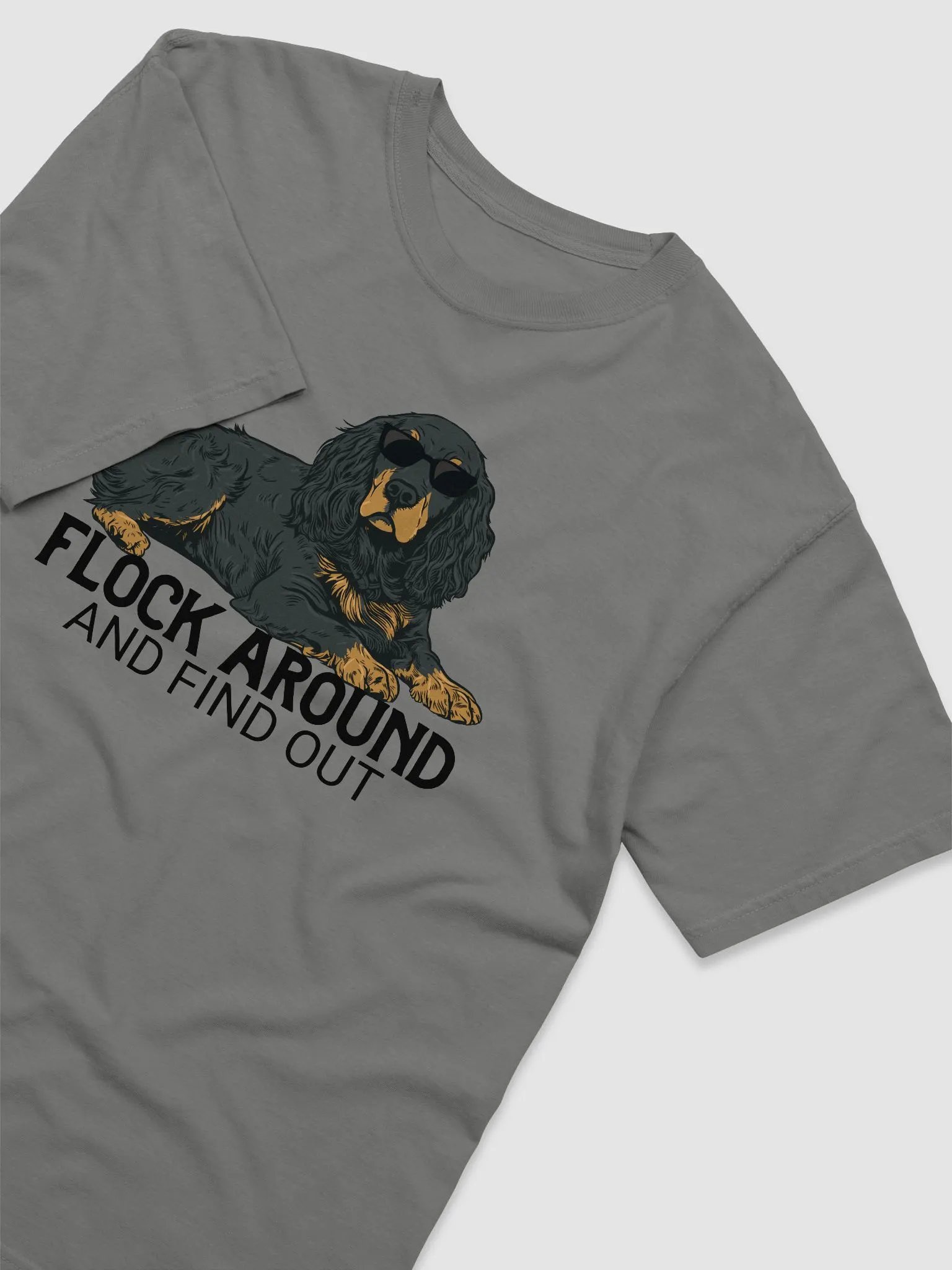 Flock Around and Find Out T-Shirt of a Cocker Spaniel(Black and Tan) | Funny T-Shirt for Hunting Dog Paw-rents product image (6)