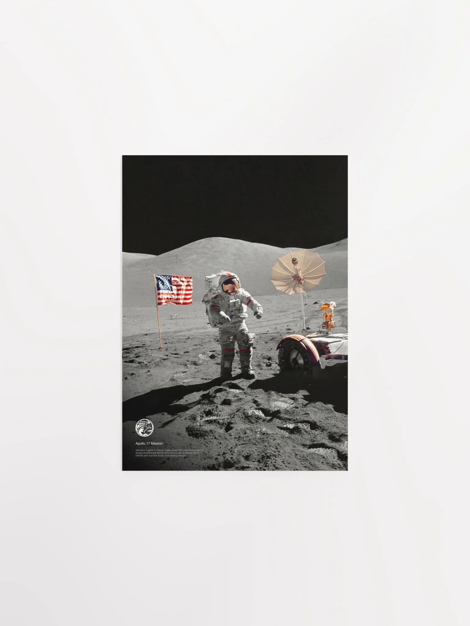 NASA Apollo 17: Astronaut Eugene A. Cernan, Last astronaut on the Moon, 1972 — space poster, space art, photo poster, NASA print product image (8)