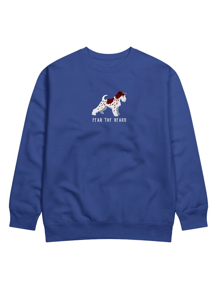 Fear the Beard Sweatshirt (Embroidered) of a Miniature Schnauzer(Parti Liver & White) product image (1)