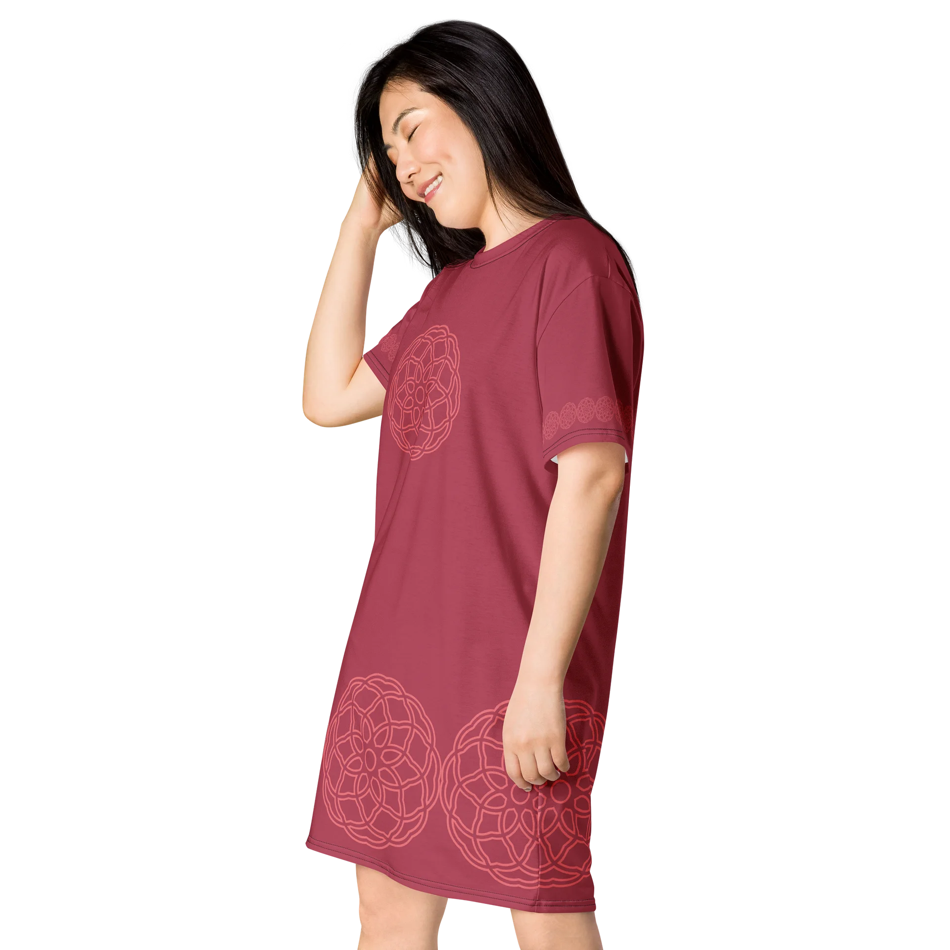 Abstract Circle Print T-Shirt Dress product image (3)