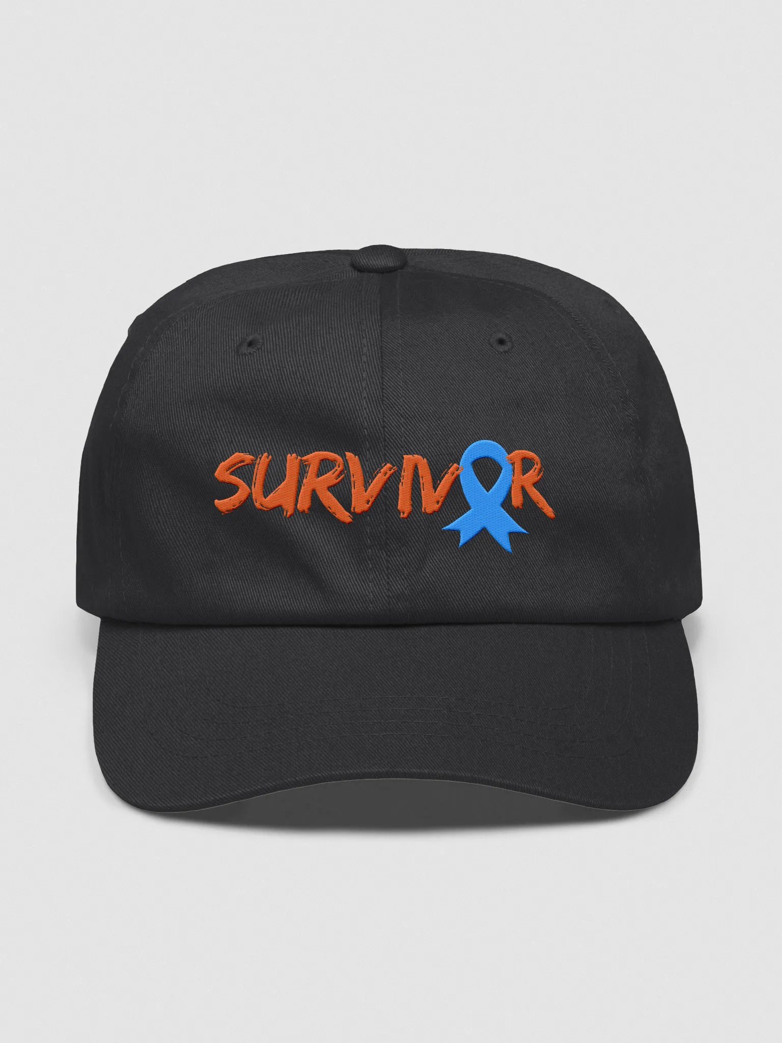 Survivor Awareness Blue Ribbon Dad Hat - Embroidered product image (1)