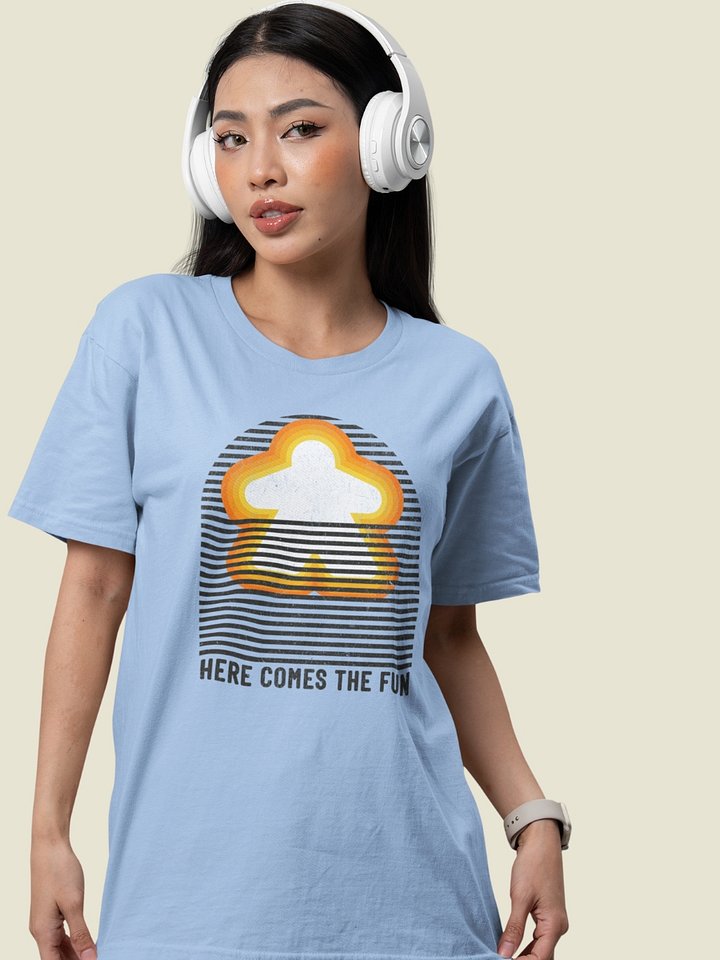 Here Comes The Fun Board Game T-Shirt - Baby Blue product image (1)