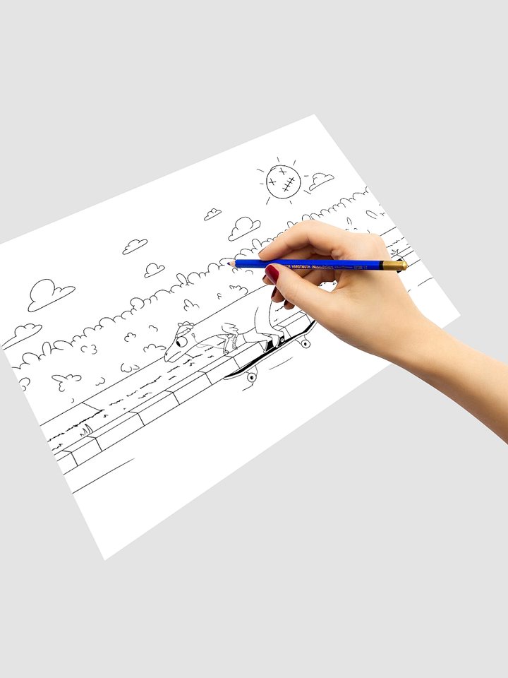 Teenage Dino Basement Angst - Colouring Page [Dani & Dean Do An Internet] product image (1)