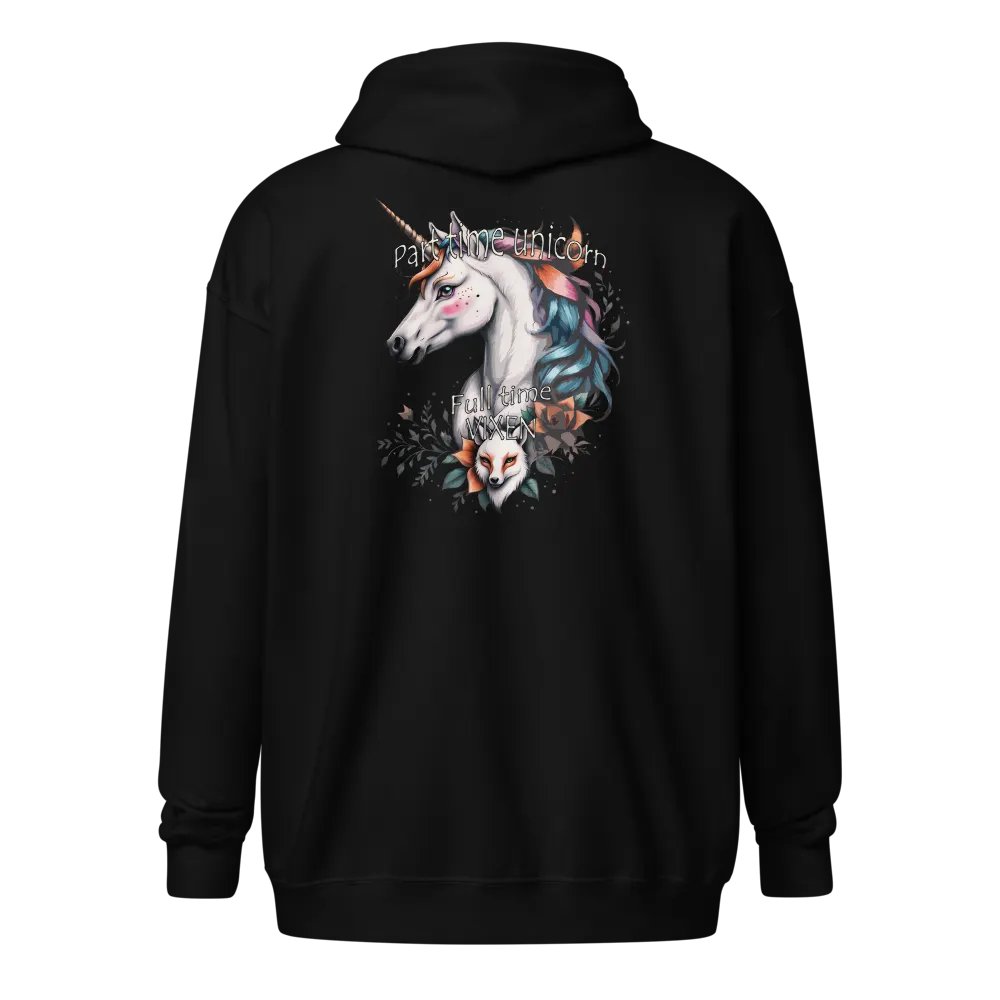 Part-Time Unicorn Full-Time Vixen Zip-up hoodie product image (1)