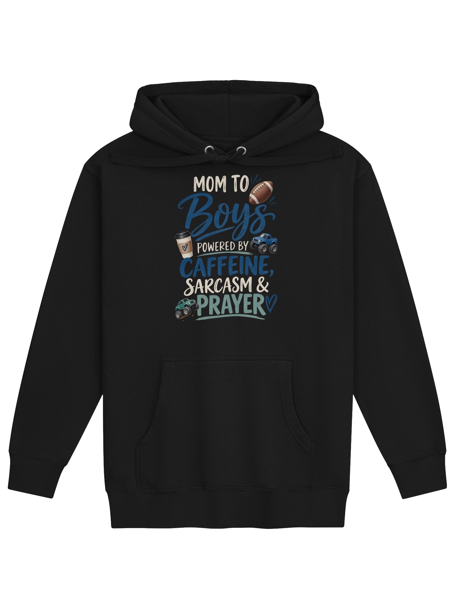 Mom to Boys—Caffeine, Sarcasm & Prayer Hoodie product image (5)
