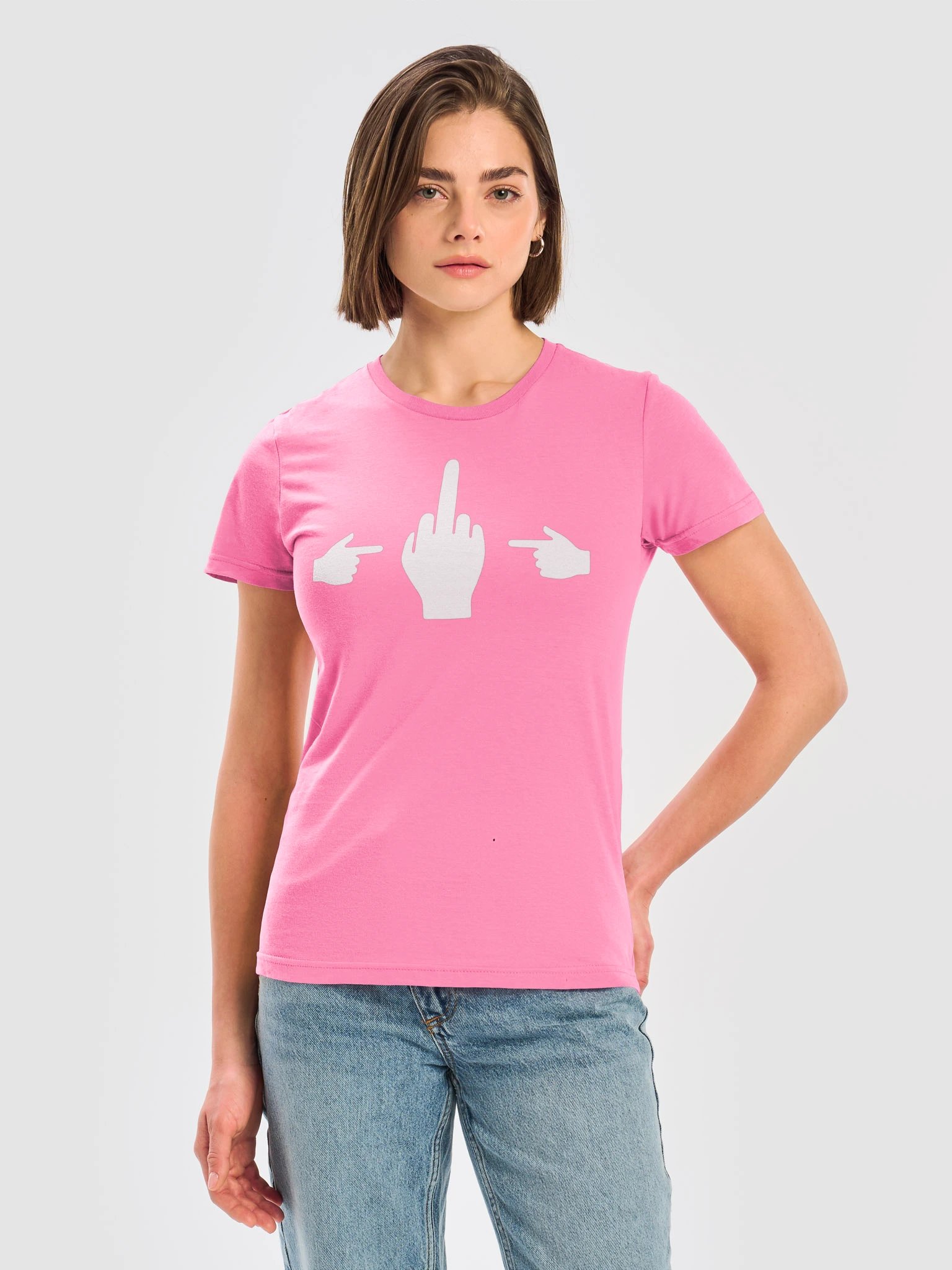 No Middle Finger Point ShopCo White Gildan Women’s Tee product image (5)