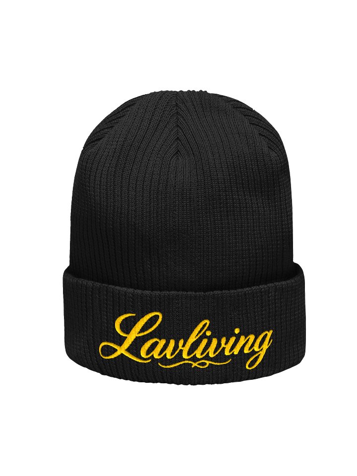Lavliving — Gold Organic Ribbed Beanie — actual product view